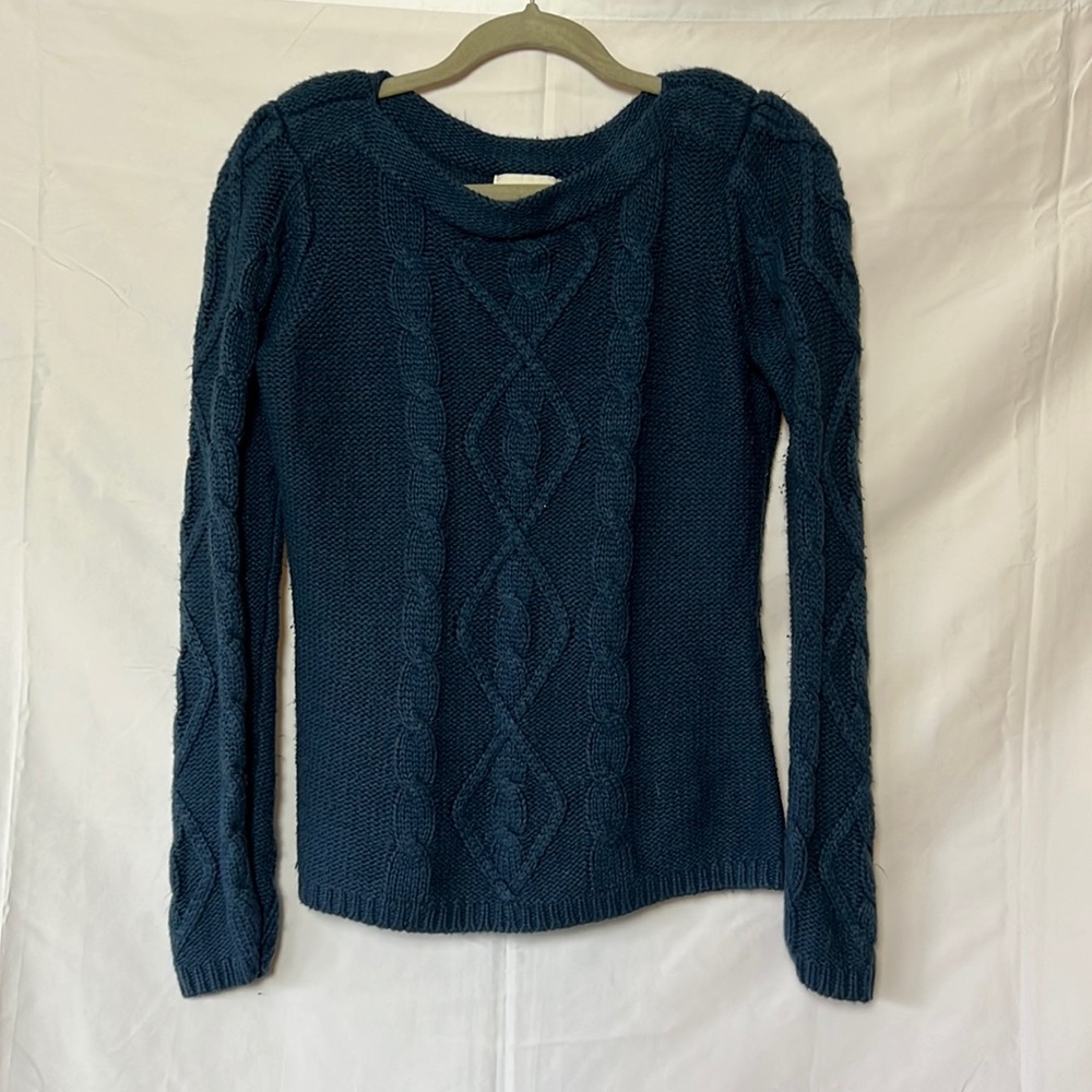 5/$50 St. John Bay Pacific blue, long sleeve, boat neck nautical sweater. Sz M